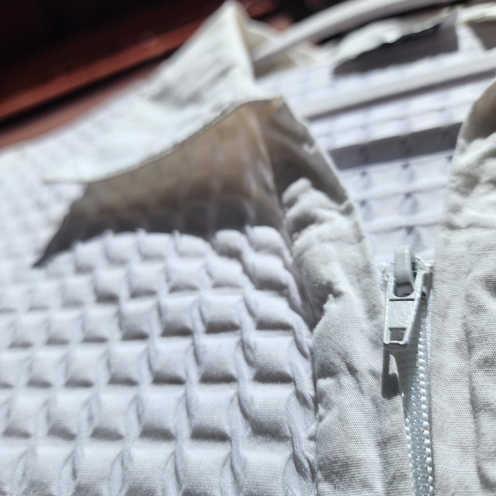 Selene Sport Vintage 90s White Zip up Blouse Size XL - Picture 6 of 8